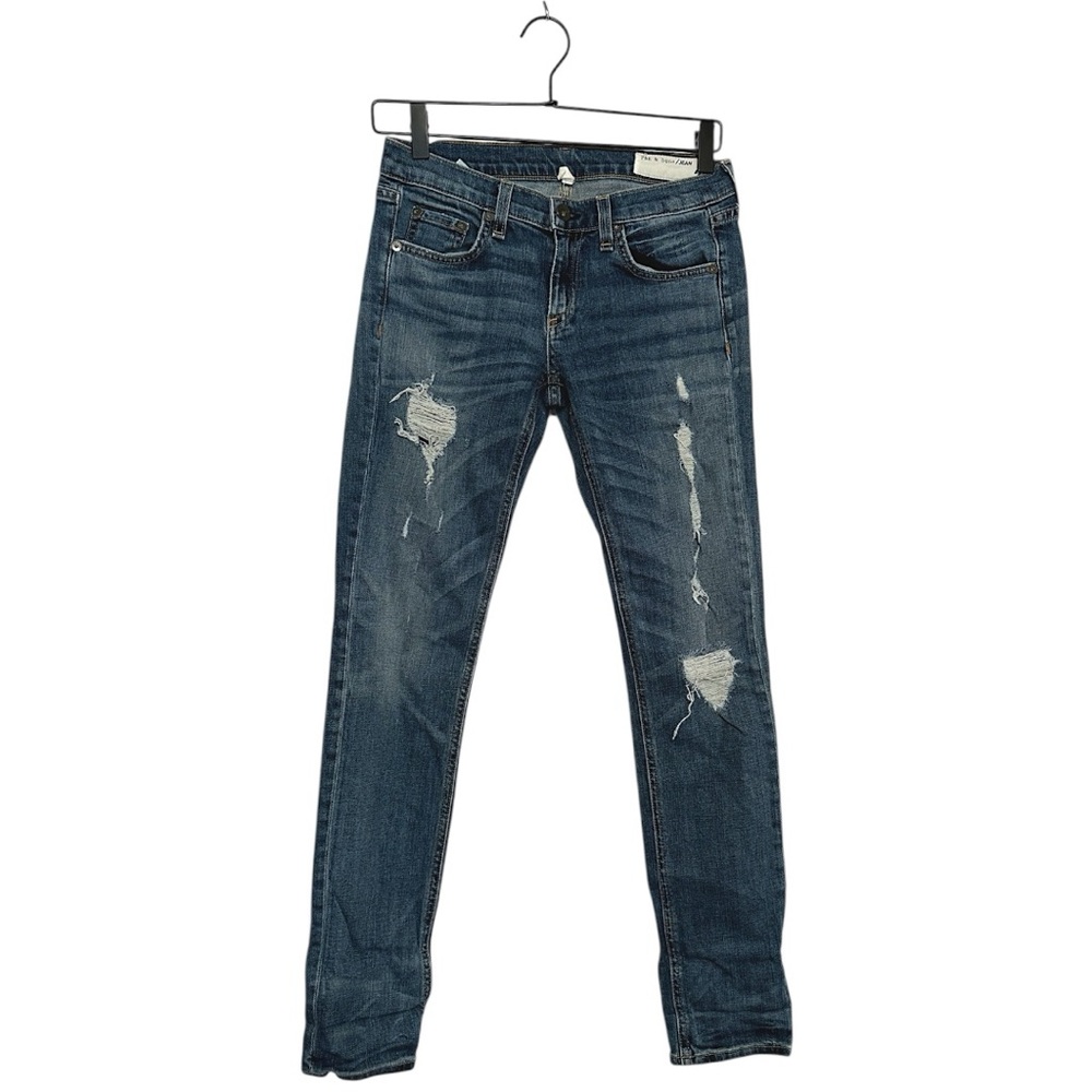 RAG & BONE JEAN Ripped Perry Skinny Jeans Distressed Denim Size 24